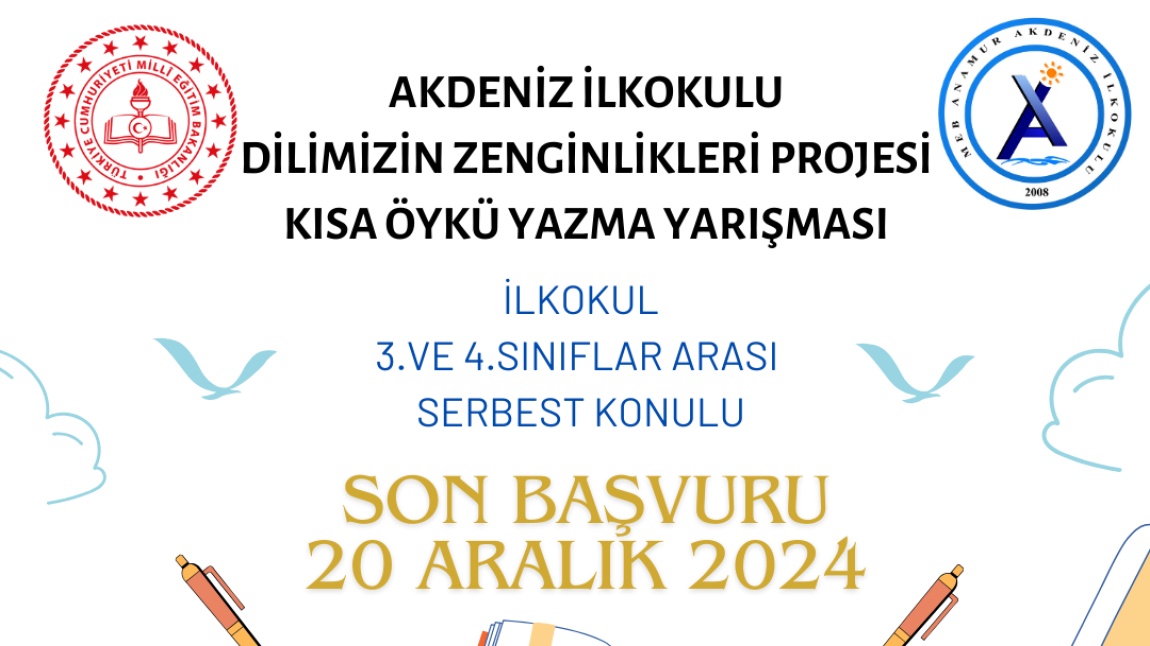 OKULUMUZUN DÜZENLEDİĞİ İLÇE GENELİ SERBEST KONULU 3.VE 4. SINIFLAR ARASI ÖDÜLLÜ KISA ÖYKÜ YAZMA YARIŞMASI